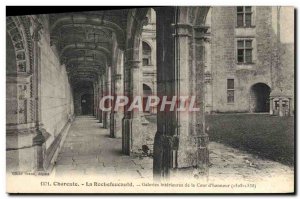 Old Postcard La Rochefoucauld Galleries inland from the court & # 39honneur