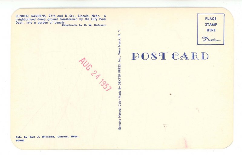 NE - Lincoln. Sunken Gardens