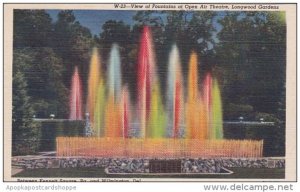 Delaware Wilmington View Of Fountains At Open Air Theatre Longwood Gardens