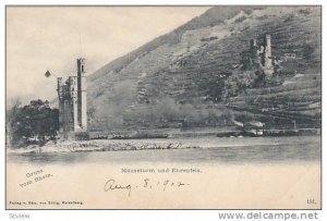 Gruss Vom Rhein, Mauseturm Und Ehrenfels, Rhineland-Palatinate, Germany, 1900...