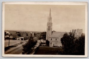 Laramie WY RPPC St Mathews Cathedral and Surroundings from Side Postcard I22