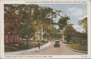 Postcard Street Scene Hospital Grounds Ancon Canal Zone Panama