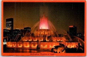 Postcard - Buckingham Fountain at Night - Chicago, Illinois