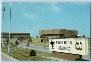 St. Joseph Missouri Postcard Entrance Missouri Western State College Road c1960