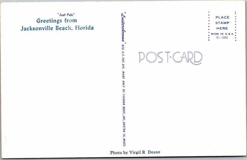 Postcard PEOPLE SCENE Jacksonville Beach Florida FL AL9358