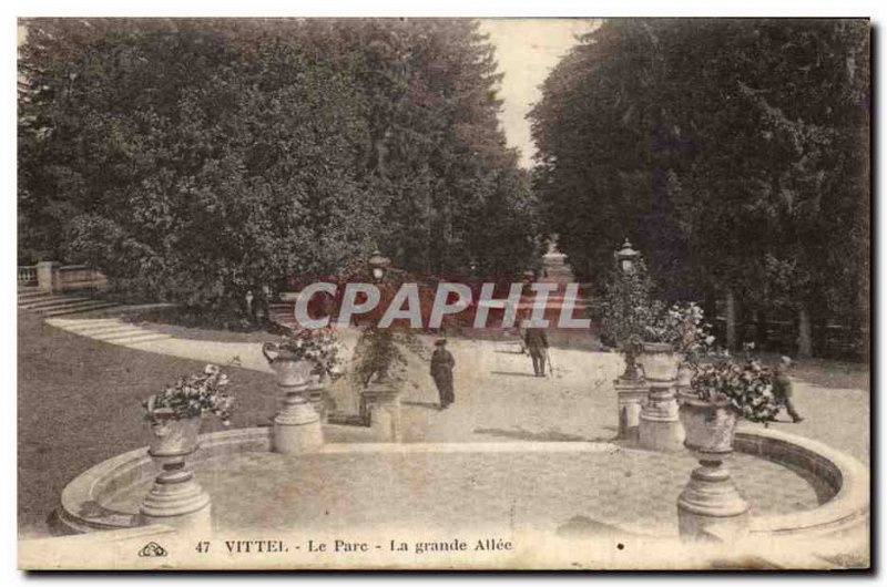 Old Postcard Vittel Le Parc La Grande Allee