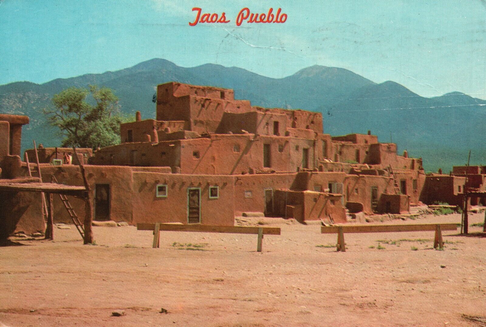 Vintage Postcard Taos Pueblo Taos New Mexico Pueblo Building Latin And South America Mexico 6173