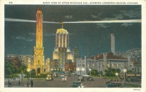 Chicago World's Fair  Upper Michigan Ave Lindbergh Beacon CT American Art 416