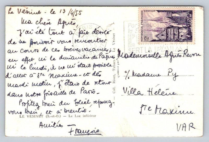 RPPC  1955  Le Vesinet   France   Postcard