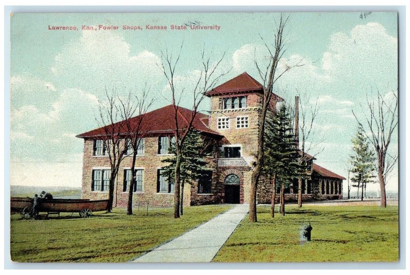 c1910 Fowler Shops Kansas State University Exterior Lawrence Kansas PCK Postcard