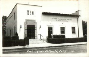 El Monte CA Post Office Real Photo Postcard