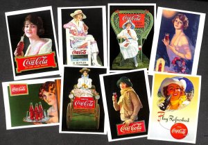 Lot of 8 modern postcards Coca-Cola advertising postcards illustrations