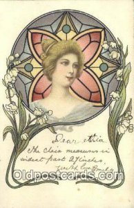 Art Nouveau Signed Artist Writing on back writing on front and back