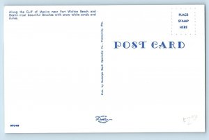 Fort Walton Beach Destin Florida Postcard Gulf Mexico White Sands c1960 Vintage