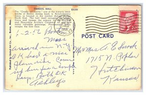 Postcard Faneuil Hall Boston Massachusetts c1956 Postmark