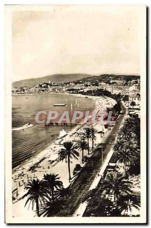 Modern Postcard Cannes Beach and the Promenade de la Croisette