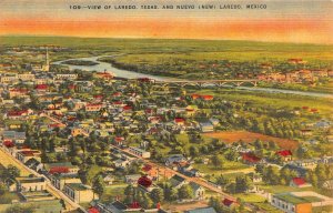 LAREDO, Texas TX    HOMES & CITY Bird's Eye View ca1940's Vintage Linen Postcard