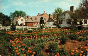 Prentis House Garden Williamsburg Virginia VA Postcard PM Cancel WOB Note VTG 5c 