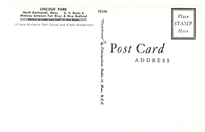 VTG Lincoln Park, Mini Golf & Kiddie Wonderland, North Dartmouth, MA Postcard
