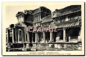 Old Postcard Cambodia Ruins of Angkor Vath Exterior Facade