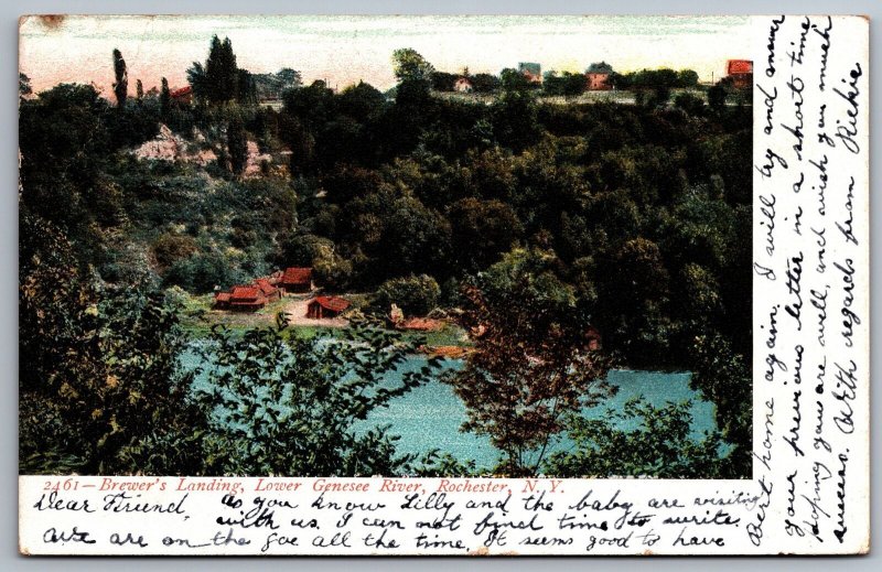 1907 Brewer's Landing Lower Genesee River Rochester New York NY Posted Postcard