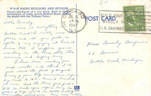 Chicago Illinois~W.G.N. Studios Tribune Square~1947 Postcard