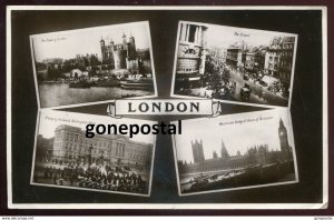 dc971 - ENGLAND London 1910s Multiview. Changing Guard at Buckingham Palace RPPC