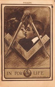 Freemason Masonic Mason Romance Greetings Vintage Postcard AA70798