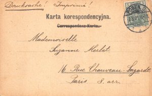 L163 Poland 1901 party food drinks signed postcard