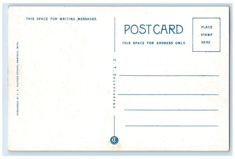 c1920 Quincy Street Railroad Classic Cars Building Hancock Michigan MI