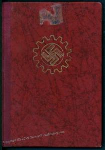3rd Reich Deutsche Arbeitsfront DAF Membership Book With Pages of Revenues 78854