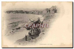 Postcard Old War Torpedo boat to the coast
