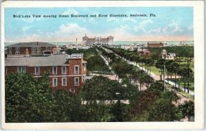 SEABREEZE, FL Florida   BIRDSEYE VIEW & Hotel Clarendon  c1920s  Postcard