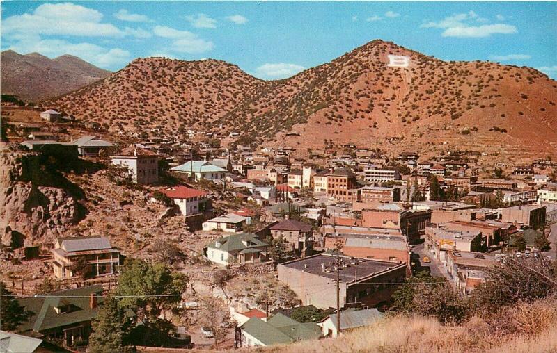 Bisbee Arizona AZ aerial view Postcard