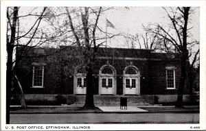 Postcard U.S. Post Office in Effingham, Illinois