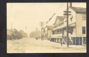 RPPC HAMPSHIRE ILLINOIS DOWNTOWN MAIN STREET SCENE 1920 REAL PHOTO POSTCARD