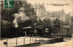 CPA AK AIX-les-BAINS Hotel Bernascon Gare du Revard TRAM VAPEUR (977514)