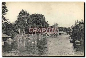 Old Postcard Pont L & # 39Eveque edges of touques