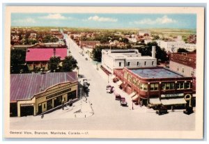 Brandon Manitoba Canada Postcard General View c1940's Vintage Unposted