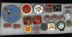 000110 WRESTLING set of 19 russian different pins 