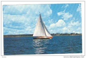 Sailboat, Sailing Off Shore, 1940-1960s