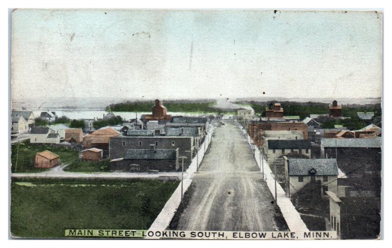 1910 Main Street looking South, Elbow Lake, MN Postcard