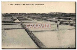 Old Postcard Folklore Batz General View Salt Marsh