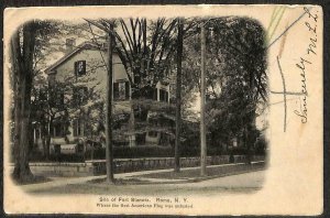 SITE OF FORT STANWIX ROME NEW YORK FIRST AMERICAN FLAG MILITARY POSTCARD 1905