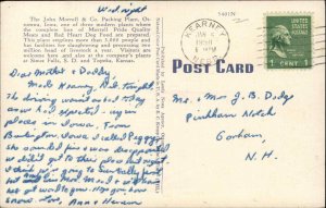 Ottumwa Iowa IA John Morrell & Co Packing Plant Factory c1940s Linen Postcard