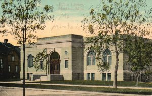 Vintage Postcard 1913 View of Public Library Mankato Minnesota MN