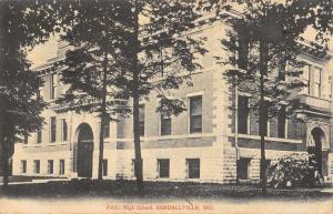 Kendallville Indiana Public High School Street View Antique Postcard K104804