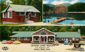 CUSTER STATE PARK, SD Legion Lake Resort Roadside Vintage Postcard c1950s