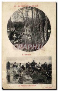 Postcard Old Donville les Bains The mill The fishing in Lancon