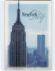 Postcard The World Trade Center and the Empire State Building, New York City, NY